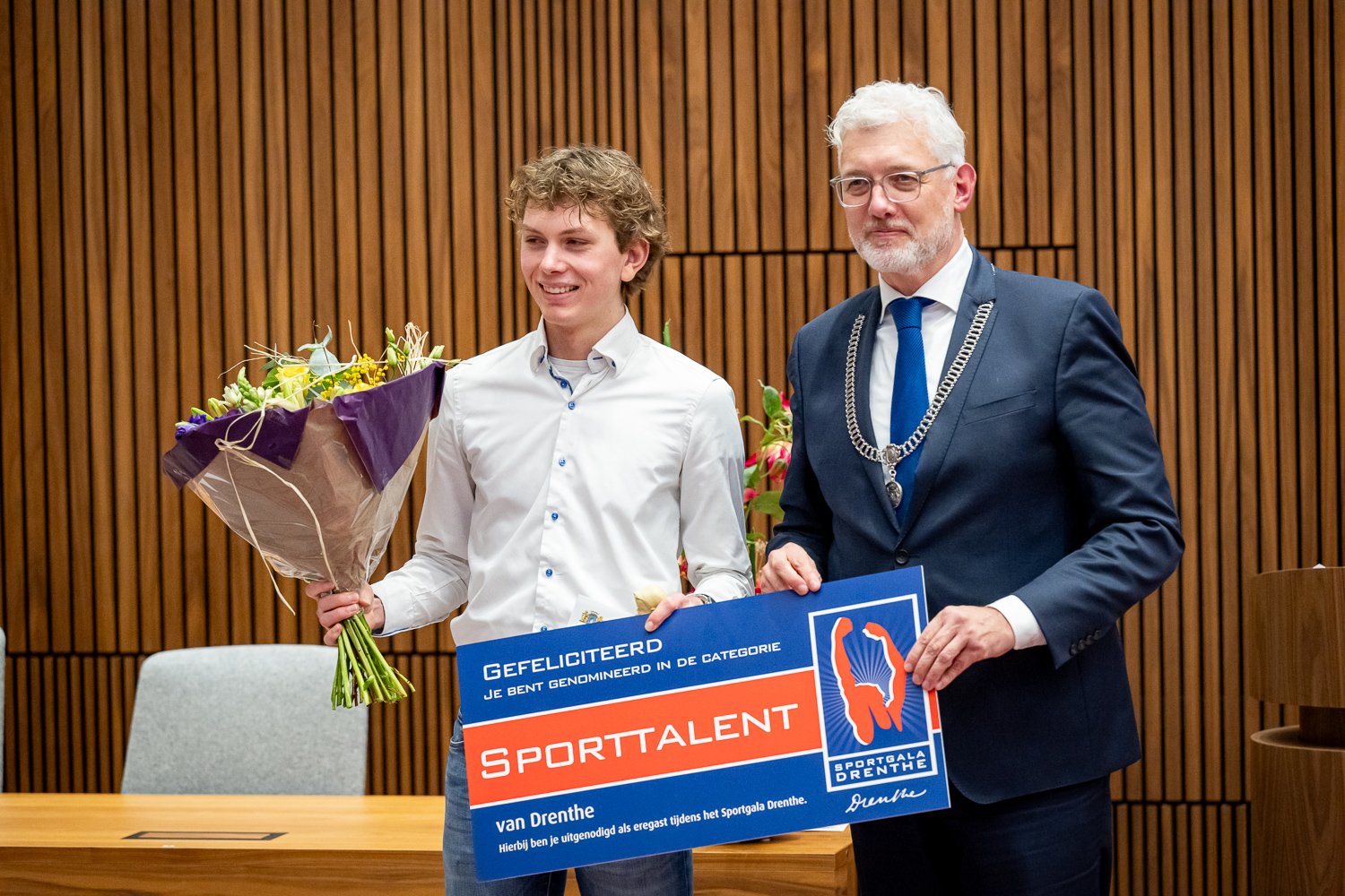 Maarten Beute sporttalent van het jaar met de burgemeester